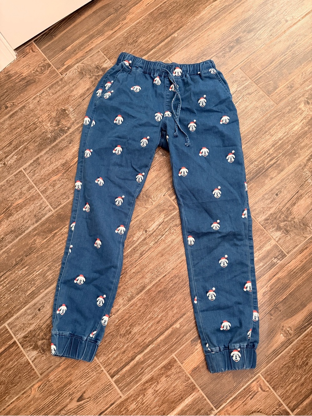 Disney Blue Jogger Pants with Mickey Head Print